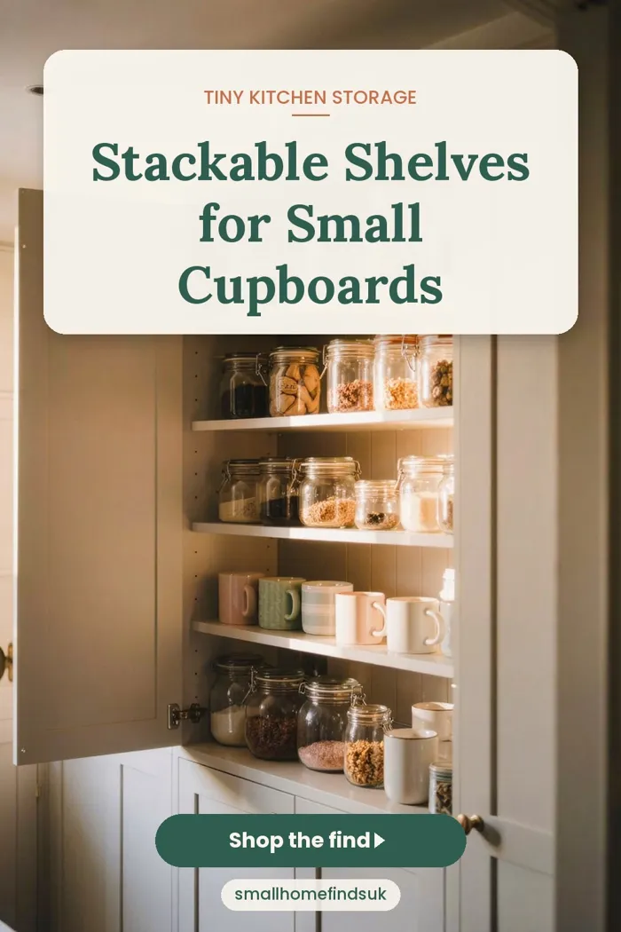 Stackable Shelves for Tiny Kitchen Cupboards